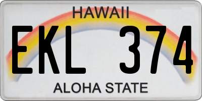 HI license plate EKL374
