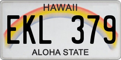 HI license plate EKL379
