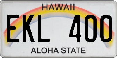 HI license plate EKL400