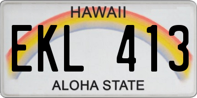 HI license plate EKL413