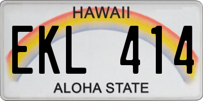 HI license plate EKL414