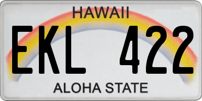 HI license plate EKL422