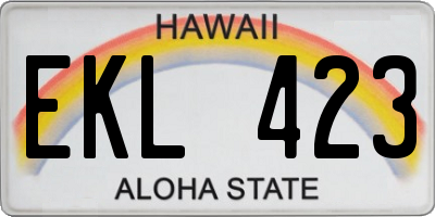 HI license plate EKL423