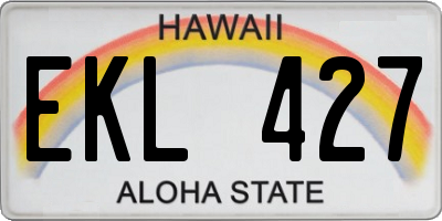 HI license plate EKL427