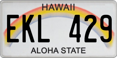 HI license plate EKL429