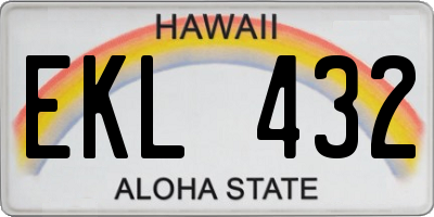 HI license plate EKL432