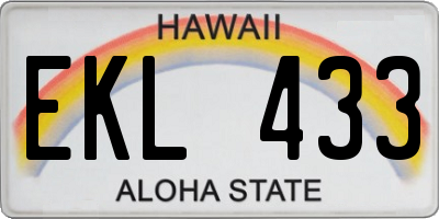 HI license plate EKL433