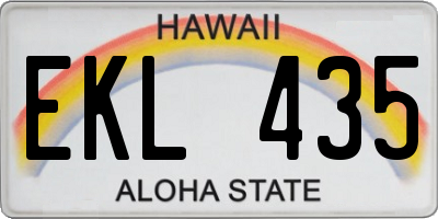 HI license plate EKL435