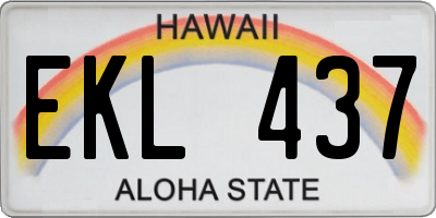 HI license plate EKL437