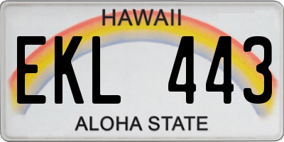 HI license plate EKL443