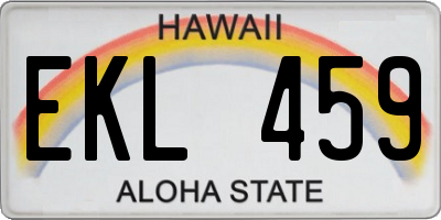 HI license plate EKL459