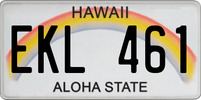 HI license plate EKL461