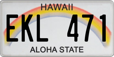 HI license plate EKL471