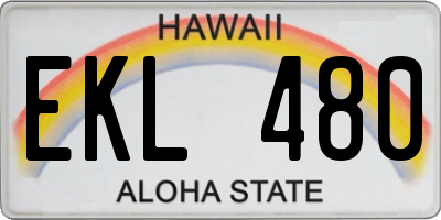 HI license plate EKL480
