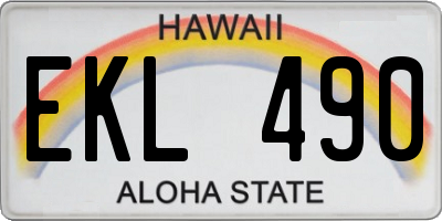 HI license plate EKL490