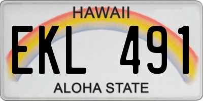 HI license plate EKL491
