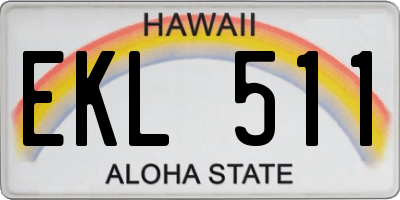 HI license plate EKL511