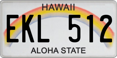 HI license plate EKL512