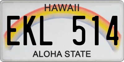 HI license plate EKL514