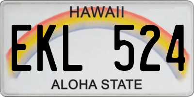 HI license plate EKL524