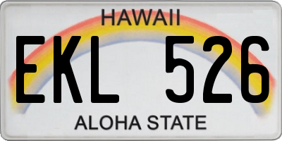 HI license plate EKL526