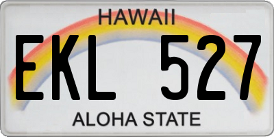 HI license plate EKL527