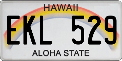 HI license plate EKL529