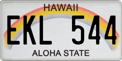 HI license plate EKL544