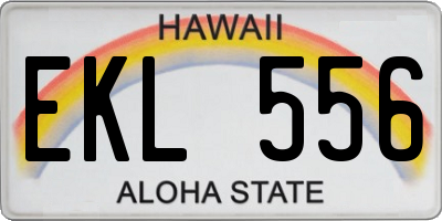 HI license plate EKL556