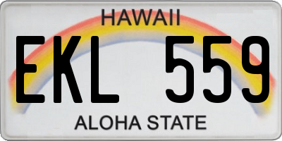 HI license plate EKL559