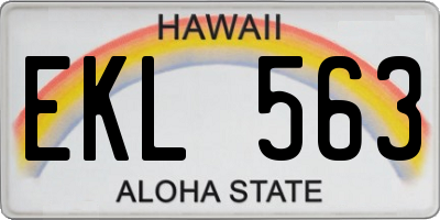 HI license plate EKL563