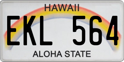 HI license plate EKL564