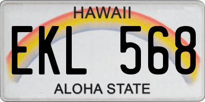 HI license plate EKL568