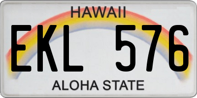 HI license plate EKL576