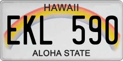 HI license plate EKL590