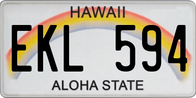 HI license plate EKL594