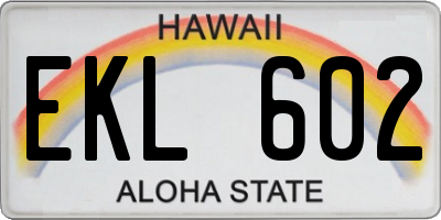 HI license plate EKL602