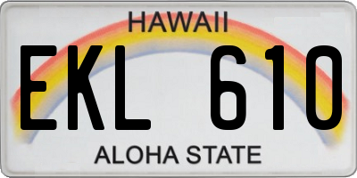 HI license plate EKL610