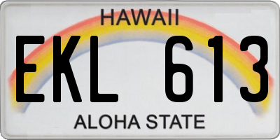 HI license plate EKL613