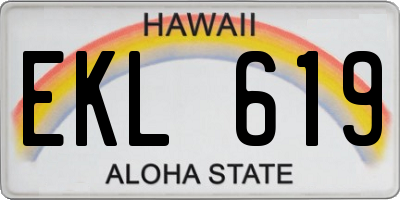 HI license plate EKL619