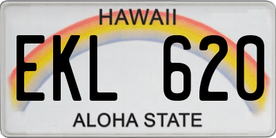 HI license plate EKL620