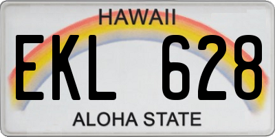 HI license plate EKL628