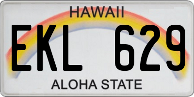 HI license plate EKL629