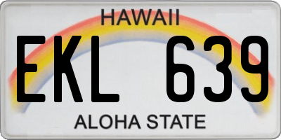 HI license plate EKL639