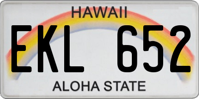 HI license plate EKL652
