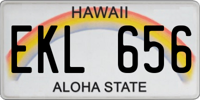 HI license plate EKL656