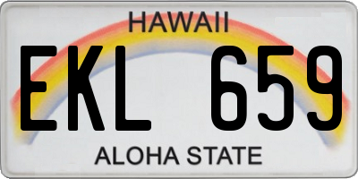 HI license plate EKL659