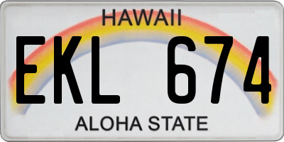 HI license plate EKL674