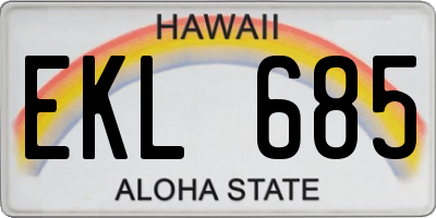 HI license plate EKL685