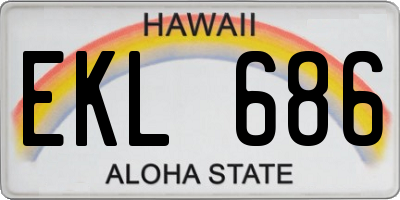 HI license plate EKL686